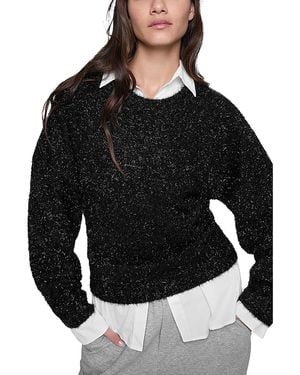 Rebecca Minkoff Henley Lurex Sweater - Black