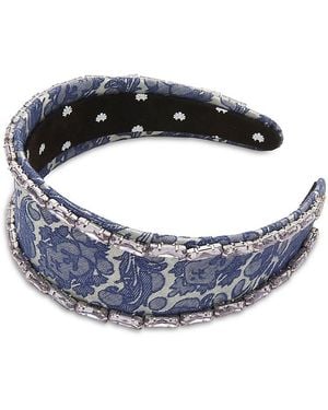Lele Sadoughi Brigitte Crystal Trim Headband - Blue