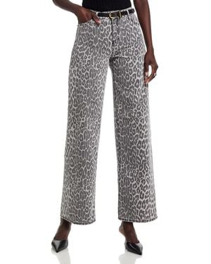 Kobi Halperin Joan Leopard Print Jeans - Gray