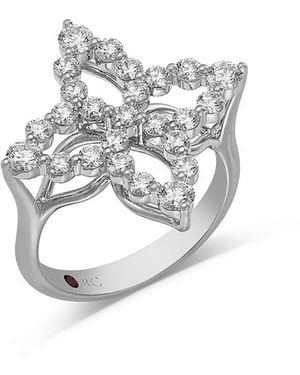 Roberto Coin 18K Diamond Princess Outline Diamond Flower Ring - White