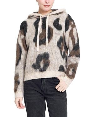 Central Park West Noa Oversized Leopard Hoodie - Gray