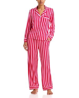 Aqua Long Sleeve Pajama Set - Red