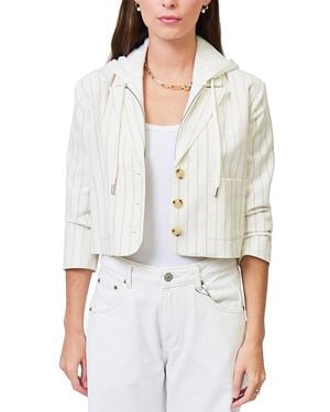 Central Park West Serena Cropped Sleeve Dickey Jacket - White