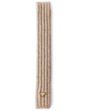 Prada Wool And Mouline Cashmere Scarf - White