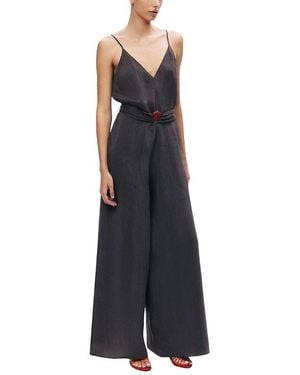 Nocturne V-Neck Spaghetti Strap Jumpsuit - Black