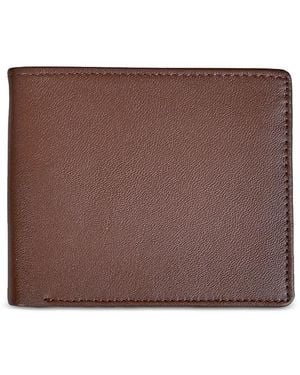 ROYCE New York Leather Rfid-Blocking Id Flap Bifold Wallet - Brown