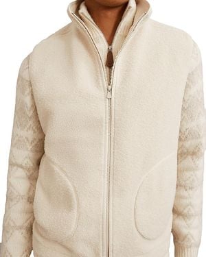 Reiss Capriano Fleece Vest - Natural