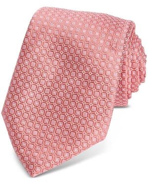 BOSS Classic Geometric Grid Tie - Pink