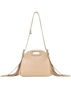 Maje Miss M Mini Leather Crossbody - Natural