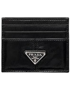 Prada Leather Card Holder - Black