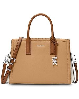 Michael Kors Laila Medium Leather Satchel - Metallic
