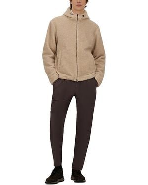 Herno Curly Melange Sherpa Hooded Bomber Jacket - Natural