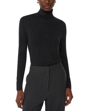 Whistles Annie Sparkle Roll Neck Top - Black