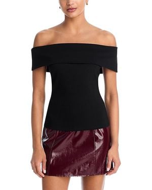 Aqua Ponte Off-The-Shoulder Top - Black