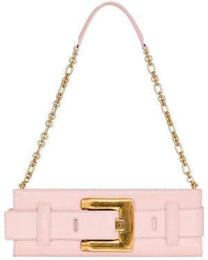 Balmain Anthem Smooth Leather Clutch - Pink