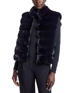 Adrienne Landau The Faux Chinchilla Vest - Blue