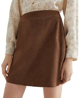 Marella Rise Leather Mini Skirt - Brown