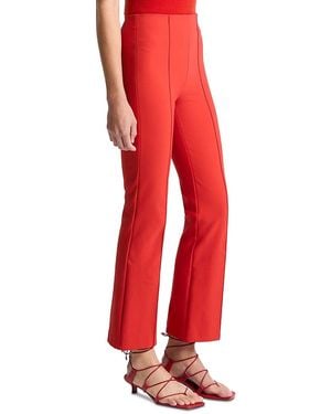 Vince Mid Rise Pintucked Cropped Pants - Red