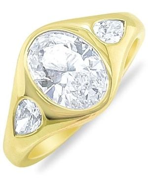 Meira T 14K Lab Grown Diamond Oval & Pearl Ring - White