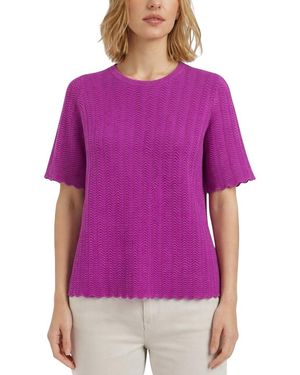 Chinti & Parker Cotton Crochet Tee - Purple