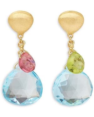 Marco Bicego 18K Paradise Multi Gemstone Drop Earrings - Blue