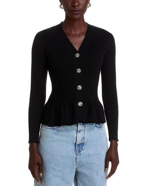 Nancy Yang Peplum Cardigan - Black