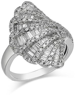 Bloomingdale's Fine Collection Diamond Round & Baguette Fan Ring - Gray