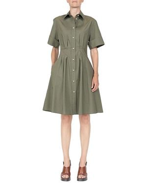 Callas Milano Bergamo Fit And Flare Shirt Dress - Green
