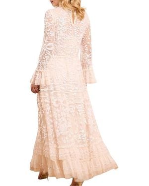Needle & Thread Celia Long Sleeve Ankle Gown - Pink