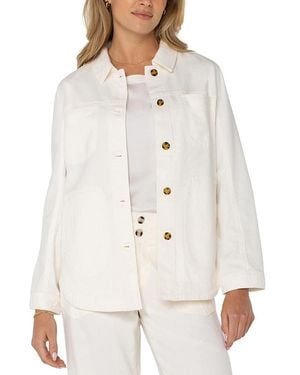 Liverpool Los Angeles Button Front Shirt Jacket - White