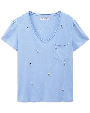 Billy T Sweet Embroidered Puff Tee - Blue