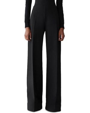Carolina Herrera Diane Wool Blend Wide Leg Pants - Black