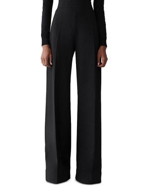 Carolina Herrera Diane Wool Blend Wide Leg Trousers - Black