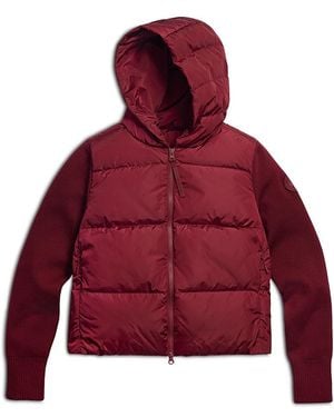 Canada Goose Hybridge Quilted Knit Hoody Jacket - Red