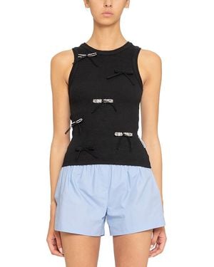 Des Phemmes Des_Phemmes Bow Tank Top - Black