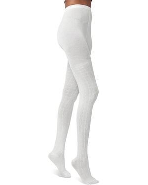 Hue Cable Sweater Tights - White