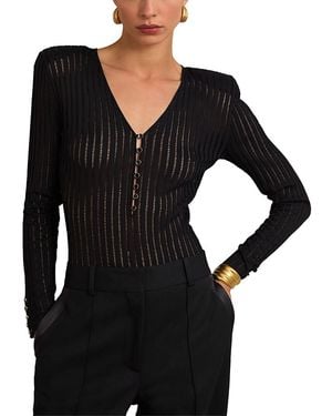 Reiss Stripe Bodysuit - Black