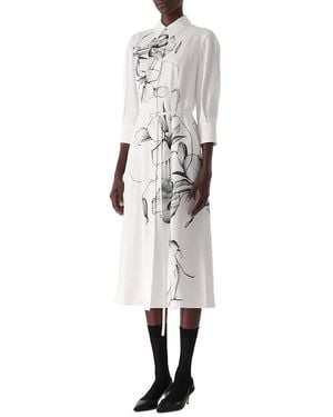 Jason Wu Shadow Floral Silk Twill Shirtdress - White