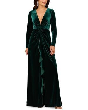 Aidan Mattox Velvet Twist Gown - Black