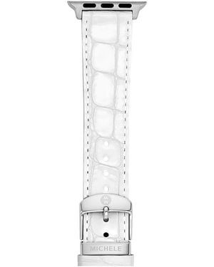 Michele Leather Bracelet Band For Apple Watch, 38-49Mm - White