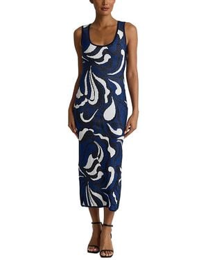 St. John Mid Century Midi Dress - Blue