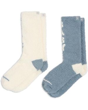 Barefoot Dreams Cozychic Holiday Socks, 2 Pairs - Blue