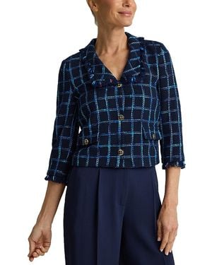 St. John Tri Color Windowpane Jacket - Blue