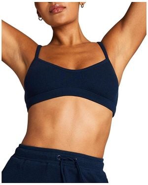 NEGATIVE Waffle Knit Lounge Bralette - Blue
