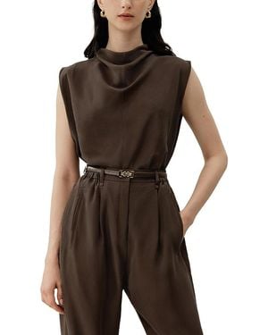 LILYSILK Sand Wash Silk Habotai Sleeveless Top - Brown