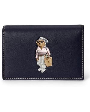 Polo Ralph Lauren Polo Bear Leather Flapped Card Case - Blue