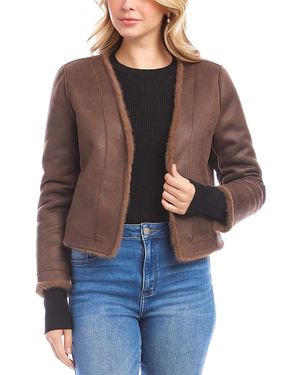 Karen Kane Reversible Faux Fur Jacket - Brown