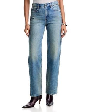 Alexander Wang Cotton Mid Rise Straight Jeans - Blue