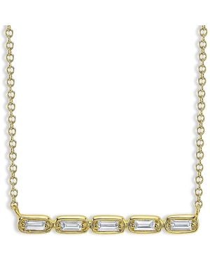 Moon & Meadow 14K Diamond Baguette Necklace, 0.16 Tcw - Metallic