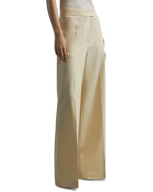 Reiss Anya Atelier Silk & Wool-Blend Wide Leg Suit Trouser - Natural
